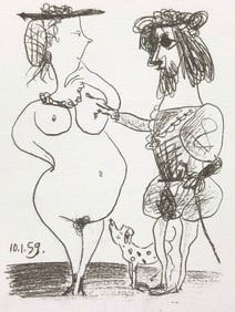 Pablo Picasso, Le seigneur et la dame, Souvenirs et portraits d'artistes, Limited Edition Lithograph