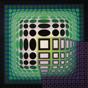 Victor Vasarely, Composition, Damier, Limited Edition Heliogravure