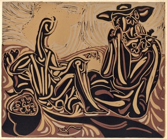 Pablo Picasso, Les Vendangeurs (Orozco 214), Grabados al linoleo, Limited Edition Linocut