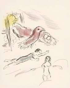 Marc Chagall, Composition, Lettres d'hivernage, Limited Edition Lithograph