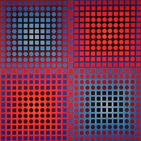 Victor Vasarely, Composition, Folklore Planetaire, Limited Edition Heliogravure