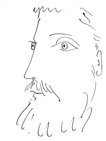 Pablo Picasso, Visage d'homme, profil gauche (Cramer 84; Johnson/S. 77), 40 dessins de Picasso en