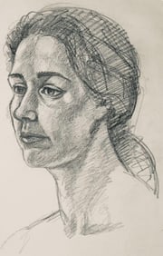 Ian Hornak, Renaissance Female Figure Study, 1963, Original Drawing