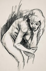 Ian Hornak, Renaissance Female Nude Figure Study, 1963, Original Drawing