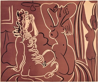 Pablo Picasso, Trois femmes (Orozco 214), Grabados al linoleo, Limited Edition Linocut