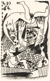 Pablo Picasso, 4.10.64. (Cramer 148), Le Gout du Bonheur, Limited Edition Mixed Media Lithograph