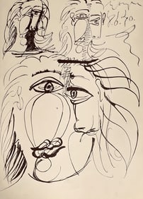 Pablo Picasso, Composition, Carnet de dessins de Picasso, Cahiers d'Art, Limited Edition Lithograph