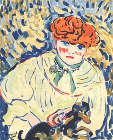 Maurice de Vlaminck, Femme au Chien, Vlaminck, Signed, Limited Edition Lithograph