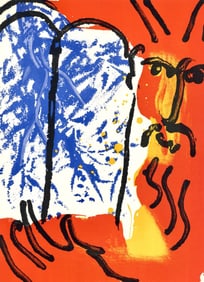 Marc Chagall, Moses III (Mourlot 117-46; Cramer 25), Drawings from the Bible by Marc Chagall, Verve: