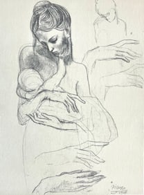 Pablo Picasso, Mother and Child (Orozco 95), Picasso: Fifteen Drawings, Limited Edition Lithograph
