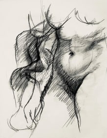Ian Hornak, Renaissance Female Nude Figure Study, 1963, Original Drawing