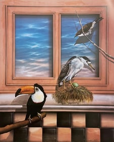 James Carter, Bird House, Original Edition Offset Lithograph