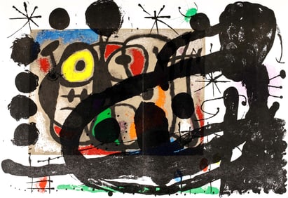 Joan Miro, Composition (Cramer 102; Mourlot 428-449), Derriere le miroir, Limited Edition Lithograph