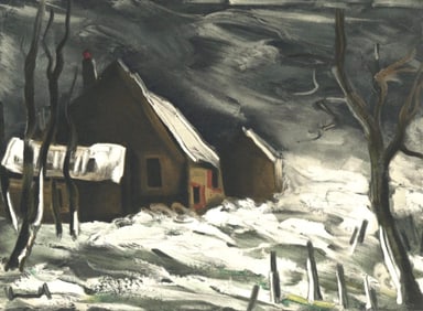 Maurice de Vlaminck, La Maladrerie sous la neige, Vlaminck, Signed, Limited Edition Lithograph
