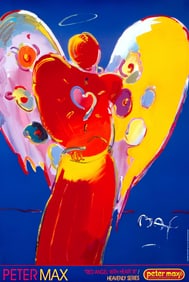 Peter Max, Angel with Heart III, 2000, Hand Signed, Official Edition Offset Lithograph