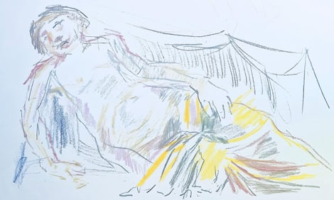 Oskar Kokoschka, Composition, Skizzenbuch der Italienischen Reise 1963, Limited Edition Lithograph