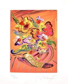 Peter Max, Vase of Flowers XI, Hand Signed, Official Limited Edition Lithograph
