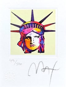 Peter Max, Liberty Head IX, Hand Signed, Official Limited Edition Lithograph