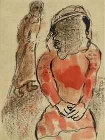 Marc Chagall, The daughter-in-law of Judah (Mourlot 117-46; Cramer 25), Drawings from the Bible,