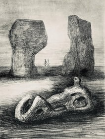 Henry Moore, Wood Sculpture in Setting of Rocks, The Drawings of Henry Moore, Limited Edition