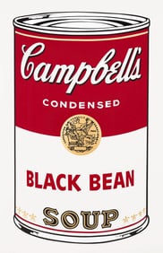 Andy Warhol, Campbell's Soup, Black Bean, Official Edition, Sunday B. Morning, Silkscreen