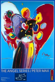 Peter Max, Angel with Heart, 1999, Hand Signed, Official Edition Offset Lithograph