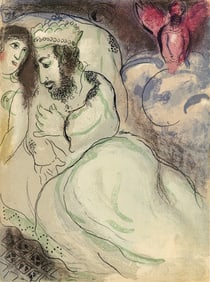 Marc Chagall, Sarah and Abimelech (Mourlot 117-46; Cramer 25), Drawings from the Bible, Verve: