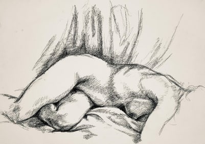Ian Hornak, Renaissance Female Nude Figure Study, 1963, Original Drawing