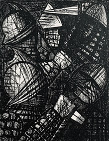 Marcel Gromaire, Le Combat, Scene XXV, Shakespeare, Macbeth, Eaux-fortes de Gromaire, Limited