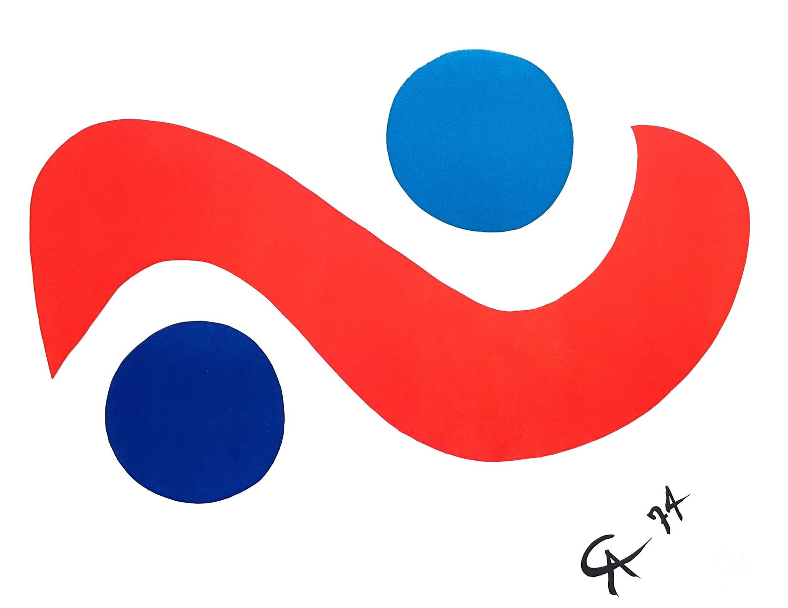 Alexander Calder, Sky Bird, Braniff International Airways Flying Colors Collection, Limited Edition: Lithograph on velin d'Arches paper. Paper Size: 20 x 26 inches. Inscription: Signed and dated in the plate, embossed with the official Braniff Flying Colors Collection seal, and unnumbered, as issued.