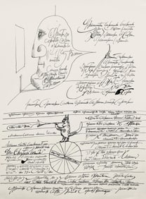 Saul Steinberg, Composition, Derriere le miroir, Limited Edition Lithograph