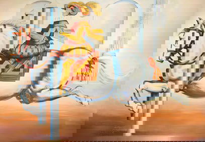 Lowell Nesbitt, Impossible Series (Horse with Knight), Original Painting (69 x 99 inches)