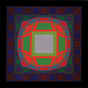 Victor Vasarely, Composition, Progressions III, Limited Edition Heliogravure