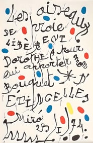 Joan Miro, Poeme pour Dorothea Tanning, XXe siecle, Limited Edition Lithograph