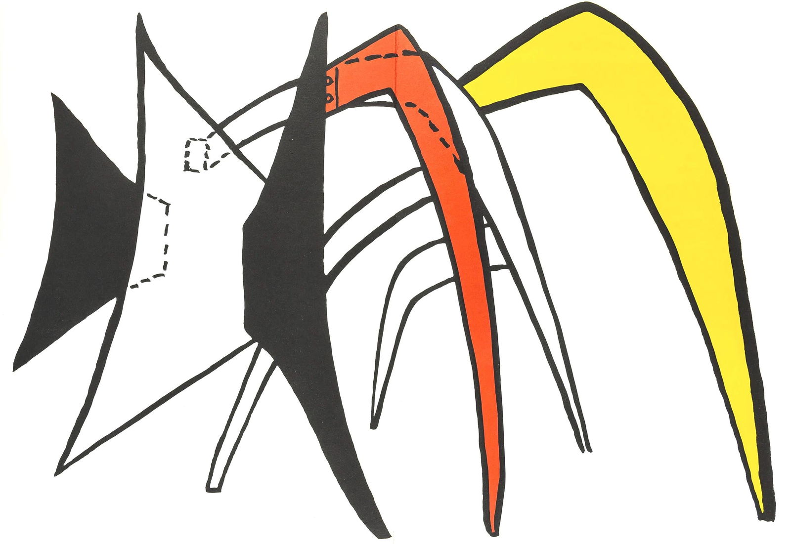 Alexander Calder, Tamanoir, Stabiles, Derriere le miroir, Limited Edition Lithograph: Lithograph on velin paper. Paper Size: 15 x 22 inches, with centerfold, as issued. Inscription: Unsigned and unnumbered, as issued. Notes: From the folio, Derriere le miroir, N deg 141, 1963. Publishe