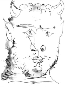 Pablo Picasso, Visage de faune (Cramer 84; Johnson/Stein 77), 40 dessins de Picasso en marge du