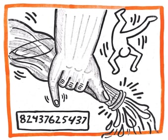 Keith Haring, Composition, Against All Odds, Limited Edition Lithograph