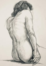 Ian Hornak, Renaissance Female Nude Figure Study, 1963, Original Drawing