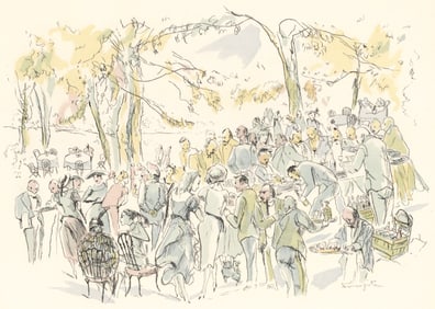 Leonard Tsugouharu Foujita (?? ??), Garden Party, Vins, Fleurs et Flammes, Limited Edition