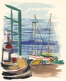 Moise Kisling, Vin du depart, Vins, Fleurs et Flammes, Limited Edition Lithograph