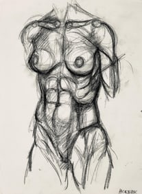 Ian Hornak, Renaissance Female Nude Figure Study, 1963, Original Drawing