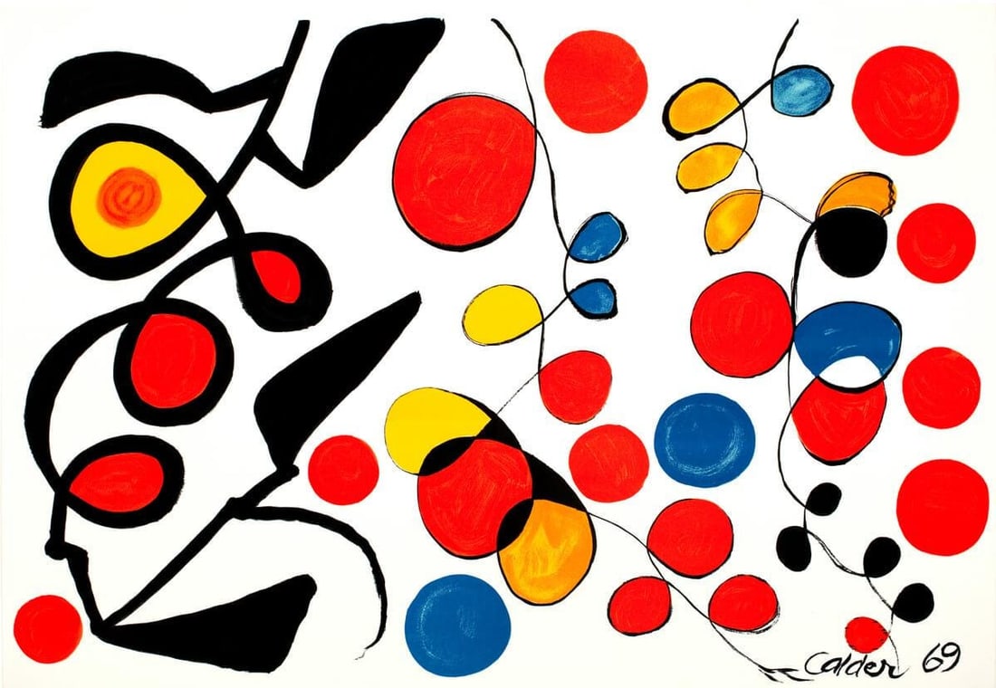 Alexander Calder, Spring Carnival, The Collector's Guild Ltd., Limited Edition Lithograph: Lithograph on velin paper. Paper Size: 17.5 x 25.5 inches. Excellent condition. Inscription: Signed in the plate and unnumbered, as issued. Notes: Published by The Collector's Guild Ltd., New York in