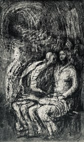 Henry Moore, Seated Women in a Tube Shelter, The Drawings of Henry Moore, Limited Edition Lithograph