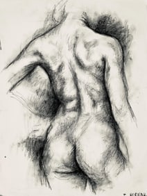 Ian Hornak, Renaissance Female Nude Figure Study, 1963, Original Drawing