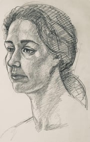 Ian Hornak, Renaissance Female Figure Study, 1963, Original Drawing