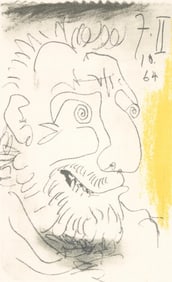 Pablo Picasso, 7.10.64. II (Cramer 148), Le Gout du Bonheur, Limited Edition Mixed Media Lithograph
