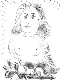 Pablo Picasso, Dedicace (Cramer 84; Johnson/Stein 77), 40 dessins de Picasso en marge du Buffon,