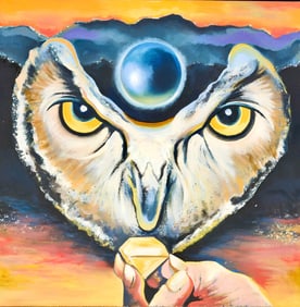 Lowell Nesbitt, Impossible Series (Owl), Original Painting