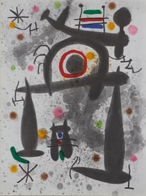 Joan Miro, Composition, Derriere le miroir, Limited Edition Lithograph