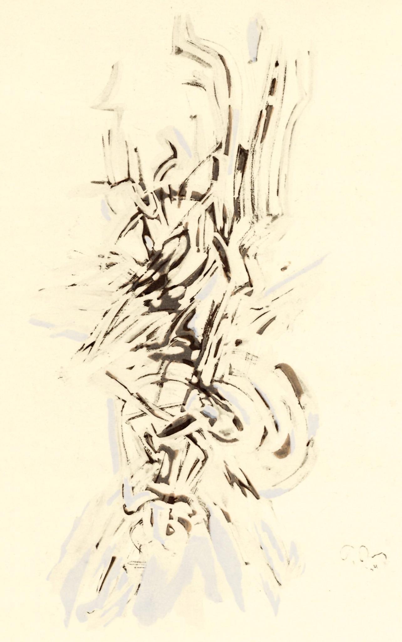 Mark Tobey, Composition, XXe siecle, Limited Edition Lithograph: Lithograph on velin paper. Paper Size: 12.5 x 9.75 inches. Excellent condition. Inscription: Unsigned and unnumbered, as issued. Notes: From the volume, XXe Siecle, n deg12, 1959. Published and printe